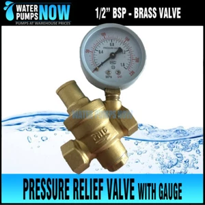 BRASS DN 1/2" PRESSURE RELIEF VALVE - PRESSURE REDUCING VALVE - REGULATING VALVE - Picture 1 of 2