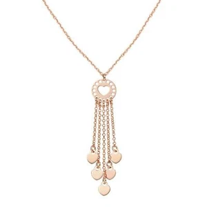 Collana Donna Pendente Argento 925 Rosata Amen CLAAR Cuore Rosato Lunghezza 45cm - Picture 1 of 2