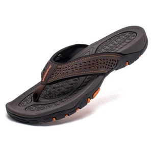 Mens Flip Flops Beach Sandals Lightweight TPR Antiskid Wear Resistant US 7.5-16 - Picture 1 of 24