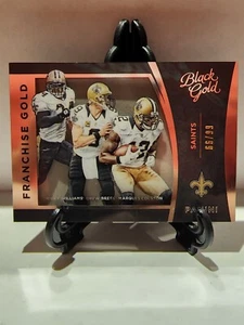 2015 Black Gold Drew Brees Colston Ricky Williams franquicia oro blanco #66/99 - Imagen 1 de 2