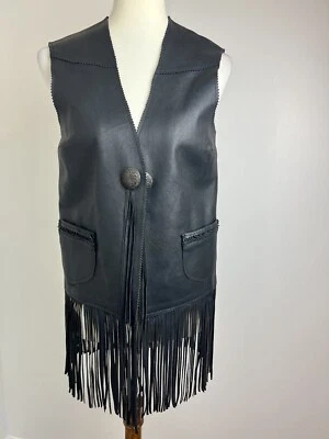 Scully 276643 Women's LARGE Eva Mesh Back leather Vest Black Outerwear Western - Image 1 of 4