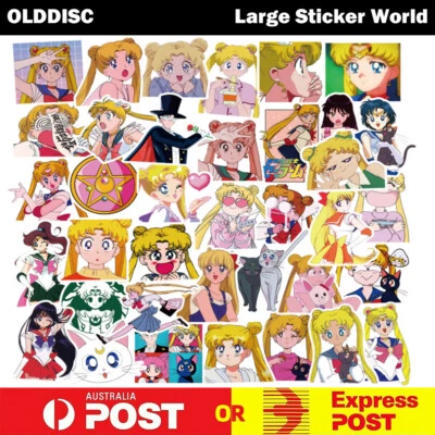 50pcs Cute Sailor Moon Cartoon Vinyl Stickers Snowboard Luggage Car Laptop Phone - image 1 of 4