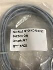RJ-11 flat patch cord 6p6c silver 7ft cords sealed LOT of 4 Cables
