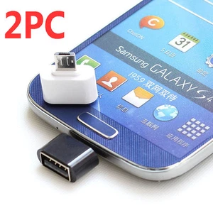 2PC Micro USB Male to USB 2.0 Adapter OTG Converter For Android Tablet Phone - Picture 1 of 8