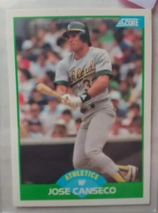 Jose Canseco 1989 Score Card # 1  Oakland A's Baseball Card Free Shipping - Picture 1 of 2