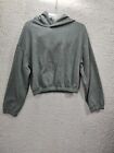 Zara Womens Small Sage/Green Solid Crop Top Relaxed Fit Pullover Hoodie