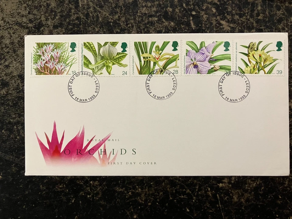 Reino Unido 1993 - Sellos de orquídeas FDC Leeds Foto 1 de 1