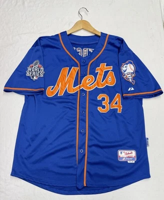 Majestic New York Mets #34 Noah Syndergaard 2015 World Series Blue Jersey 48 - Image 1 of 4
