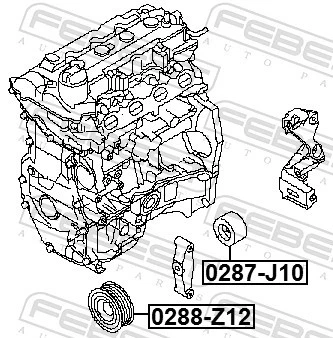 Für FEBEST 0287-J10 TENSIONER ROLLER NISSAN QASHQAI J10E 2006.1 - Bild 1 von 4