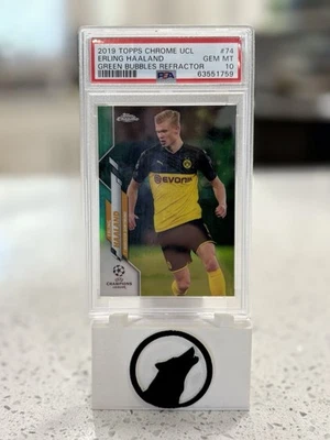 2019 Topps Chrome UCL Green Bubbles Refractor Erling Haaland RC Rookie PSA 10 - Image 1 of 4