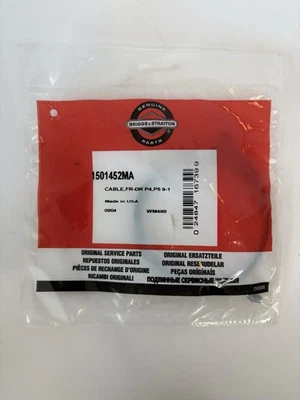 Briggs & Stratton, cable de embrague barrena soplador de nieve murray 1501452MA, nuevo, sellado Foto 1 de 3