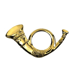 US/CSA Civil War Kepi Hat Badge Stamped Brass Infantry Horn Uniform Insignia Pin - Picture 1 of 1
