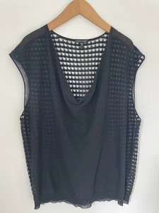 Top sin mangas para mujer Eileen Fisher XL negro malla espalda cuello redondo transpirable - Imagen 1 de 6