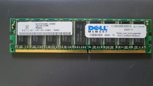 Dell Netlist 1GB DDR-400 UDIMM PC3200 ECC Server RAM Memory NL91272D64082-D32KSB - Picture 1 of 2
