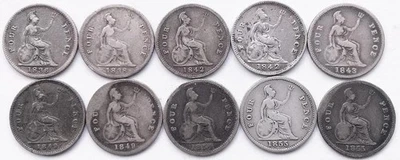 1836 - 1855 Silver Fourpence Coins Groats x 10 Queen Victoria / William IV - Image 1 of 2