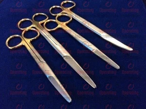 4 T/C O.R GRADE MAYO DISSECTING SURGICAL SCISSORS 5.5"+6.75" CURVED + STRAIGHT - Picture 1 of 4