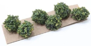 Dollhouse Miniature Set of 6 Green (Multiple Shades) Plants/Bushes - 1:12 Scale - Picture 1 of 1