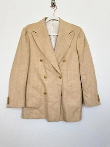 SuitSupply E.Thomas Havana Blazer Double Breasted Wool Silk Linen Tan Men's 36S - Picture 1 of 14