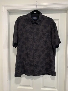 Nat Nast Herren Hemd mit Knopfleiste schwarz Palmen Hawaii Seidenmischung Größe L - Bild 1 von 4