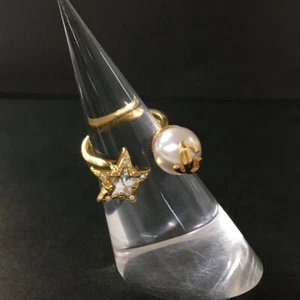 Anillo Jimmy Choo Estrella Perla Tono Dorado ISO talla:44/2BB4670 - Imagen 1 de 8