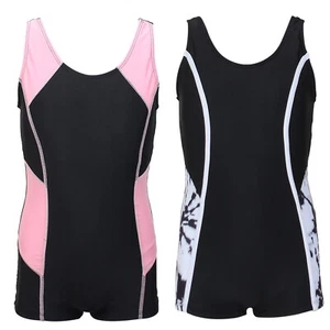 Girls Swimwear Pool Swimsuit Sleeveless Bathing Suits Athletic Bodysuit Kids - Picture 1 of 27