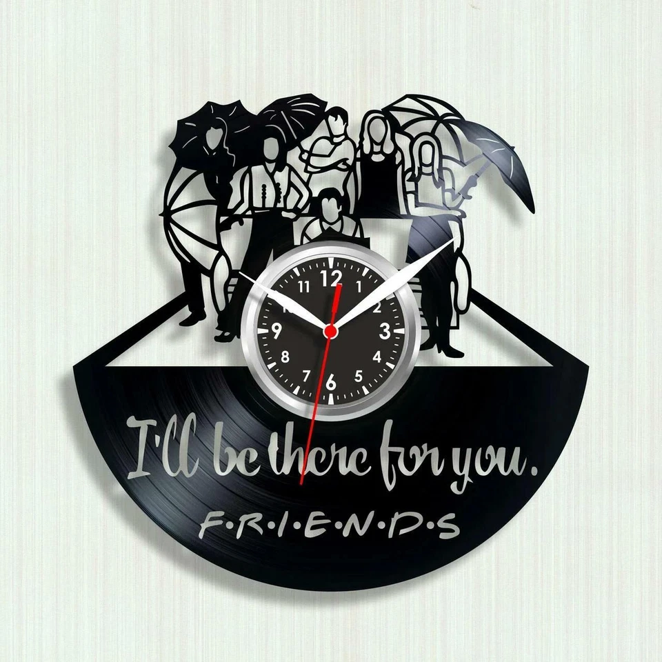Reloj de Pared de Vinilo Amigos Disco Reloj Regalo de Cumpleaños Decoración Arte Hecho a Mano Diversión Foto 1 de 1