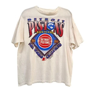 90s Detroit Pistons T-shirt Sz L (A6474) Vintage Starter NBA BASKETBALL - Picture 1 of 5