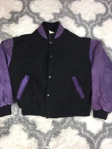 Vintage Hard Rock Cafe Varsity Bomber Wolljacke Toronto Lila Made In Canada - Bild 1 von 10