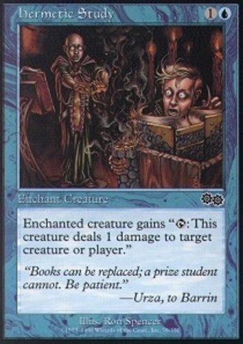 Korean Hermetic Study ~ Near Mint Urza's Saga Foreign Stock Image MTG Magic Ulti - Image 1 of 1