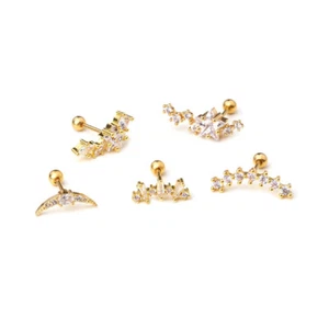 Women Earrings Stainless Steel Zircon Wedding Ear Stud Trendy Piercing Jewelry - Bild 1 von 27