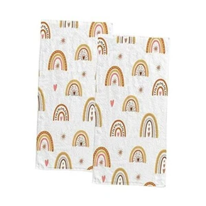 Hand Towels 2 Pack Towel for Bathroom Comfortable Cartoon Cute Rainbow Orange - Picture 1 of 7
