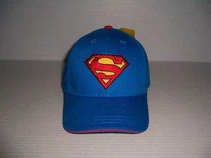 DC COMICS SUPERMAN LOGO YOUTH FITTED BASEBALL HAT CAP SIZES XS, S & M NWT! - Picture 1 of 3