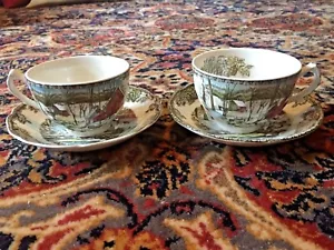 2 - THE FRIENDLY VILLAGE ~ Teetasse & Untertasse ~ "The Ice House" Johnson Bros. Vintage - Bild 1 von 6