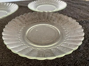 Lot of 3 Scalloped Fluted Clear Glass Bread/Dessert Plates @5 1/2" - Picture 1 of 4