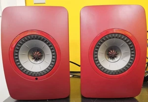 KEF LS50 II Wireless Bookshelf Speakers (Pair) Red - Used - Picture 1 of 6