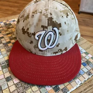 Gorra ajustada New Era 59Fifty de los Washington Nationals talla 7 1/8 camuflaje digital del desierto - Imagen 1 de 9