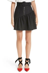 Minifalda de mezclilla para mujer Rejina Pyo con volantes con cinturón en negro talla 12 Reino Unido 10 EE. UU. - Imagen 1 de 12