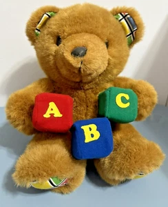 Vintage MTY International ABC Blocks braun Teddybär Plüschtier Stofftier - Bild 1 von 7
