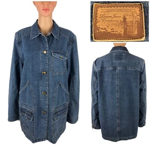 Lauren Jeans Company Womens Large Denim Jacket Barn 100% Cotton Vintage - Imagen 1 de 10