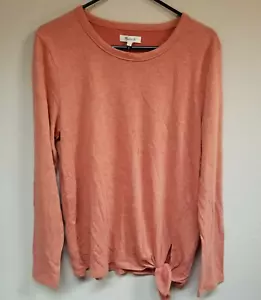 New Madewell Women's Soundcheck Side Tie Blouse Large Orange Long Sleeve G9150 - Picture 1 of 7