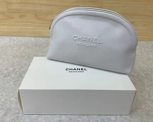 Chanel Skincare White Clutch Cosmetic Makeup Travel Pouch - Picture 1 of 8