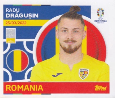 PANINI FUßBALL UEFA EM EURO 2024 DEUTSCHLAND Topps Sticker European Football Championship Euro 2024 No. ROME 6: Radu Dragusin Romania Image NEW PRODUCT