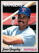 1992 Baseball Cards Magazine '70 Topps Replicas #22 Juan Gonzalez