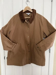 old navy XL BARN COAT chore jacket Carhart Brown Corduroy Collar EC - Picture 1 of 7