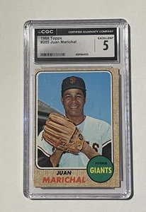 Tarjeta Topps Juan Marichal 1968 clasificación CGC 5 ¡Excelente devolución de efectivo!! - Imagen 1 de 2