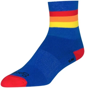 SockGuy Classic Vintage Socks - 4", Blue/Red/Orange/Yellow, Large/X-Large - Picture 1 of 2