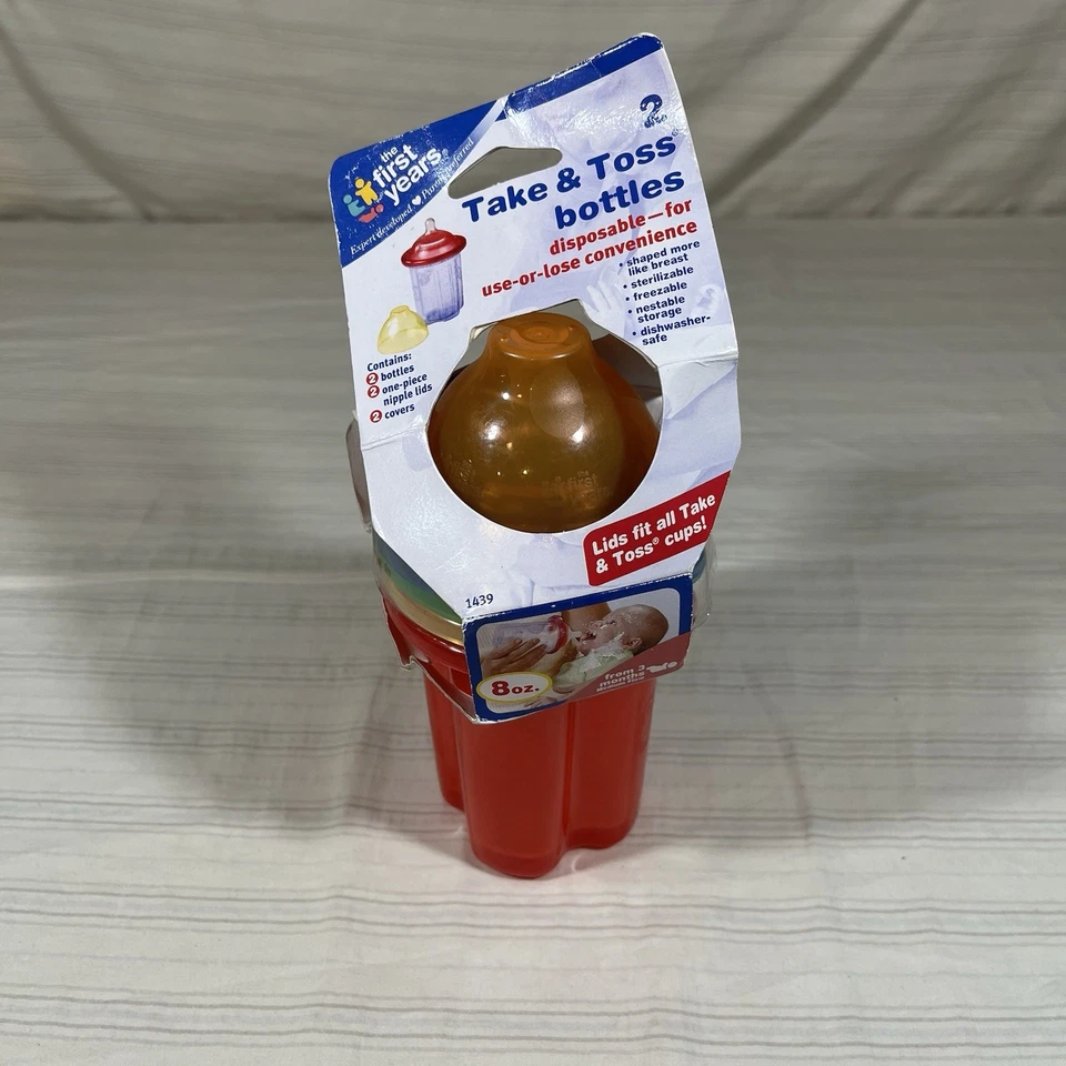 Vintage Take & Toss Bottles Set of 2 8oz Dishwasher Safe PVC Free 2004 New - Image 1 of 4
