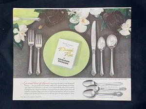 Magazine Ad* - 1951 - Heirloom Sterling Flatware - Damask Rose - Picture 1 of 1