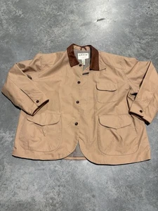 Giacca cappotto uomo Orvis Chore Field Barn taglia 2X collo pelle - Foto 1 di 9
