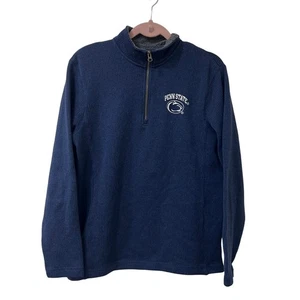 Champion Womens Sz Medium Navy Blue 1/4 Zip Knit Jacket Penn State Nittany Lions - Picture 1 of 5